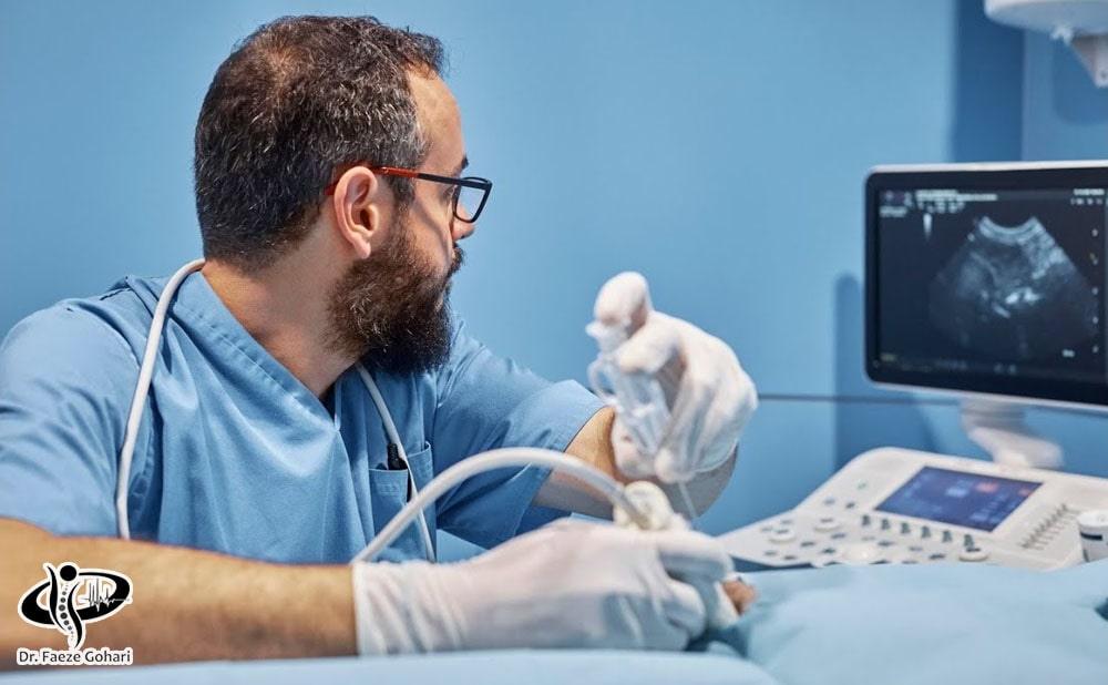 تزریق به ناحیه ی مورد نظر با هدایت اولتراسوند