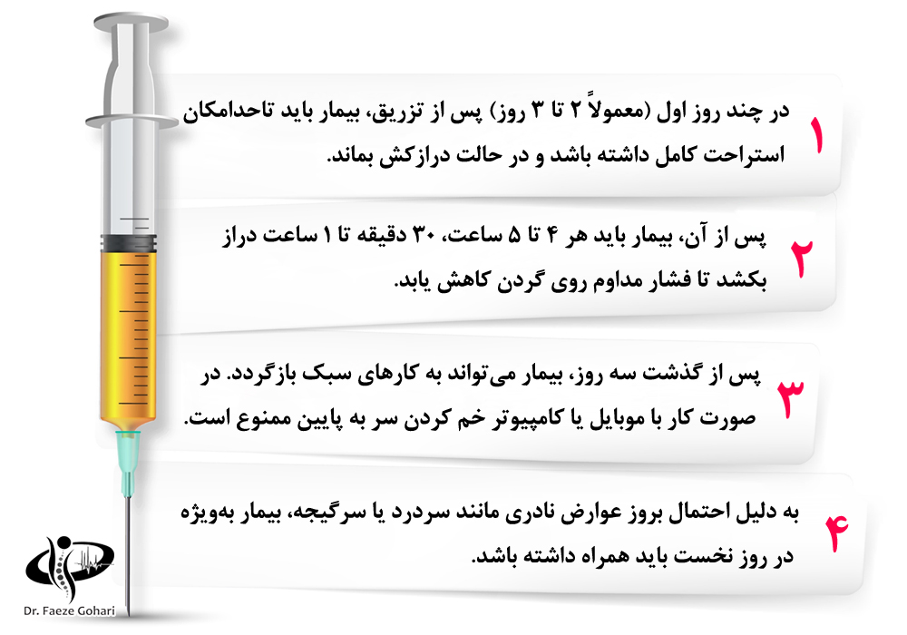 مراقبتهای پس از تزریق